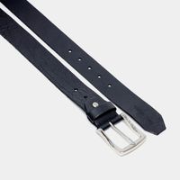 Cinto de Couro Preto Floater fivela Cromo
