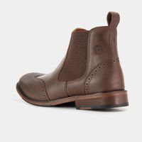 Botina Chelsea Brogue Conhaque