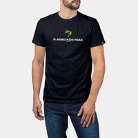 Camiseta Masculina O Agro Não Para Veterano Preto