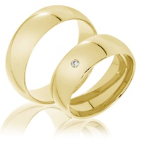 Aliança Clássica Casamento com Diamantes - 8,0 Milímetros 