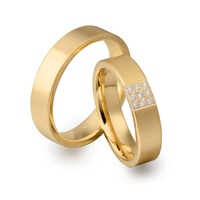 Aliança de Casamento Anatômica em Ouro 18k com Diamantes