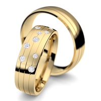 Aliança de Ouro - Ouro 18k 750 Diamantes 