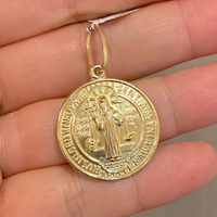 Medalha de São Bento Ouro 18K em Pé - MI24460 - MICHELETTI JOIAS