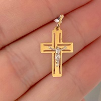 Pingente Crucifixo de Ouro 18K Detalhes Vazados - MI21913 - MICHELETTI JOIAS