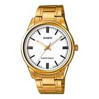 Relógio Casio Analógico Dourado Mostrador Branco MTP-V005G -... - MICHELETTI JOIAS