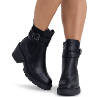 Bota Fivela Salto Tratorado Preta