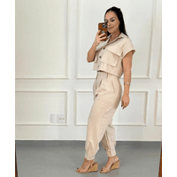 Cropped Cargo Nati Areia