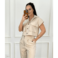 Cropped Cargo Nati Areia