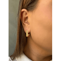 BRINCO ARGOLA RETANGULAR GR BANHADO A OURO
