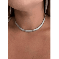 CHOKER MALHA MÉDIA RÓDIO BRANCO 