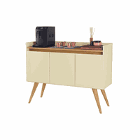 Buffet Jasper 184 cm - Off White Fosco c/ Dourado - Homedock em