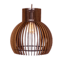 Pendente De Madeira Wood Lamp 31cm 1e27 3d - JABU