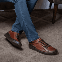 Sapatenis Casual Masculino Stratus em Couro Marrom