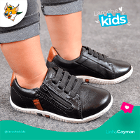Sapatenis Cayn Babie em Couro - Preto