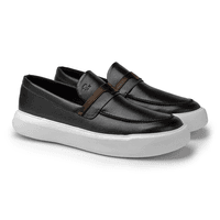 Slip On Loafer Cell em Couro - Preto
