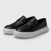 Slip On Loafer Cell em Couro - Preto