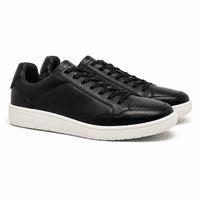 Sapatenis Casual Munique em Couro - Preto E L