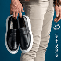 Slip On Loafer Laroche Toquio em Couro - Preto + Brinde Relógio