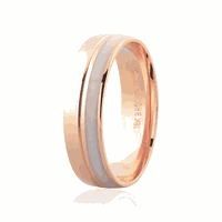 Aliança de Ouro Rosé 18K com Detalhe em Pigmento 5,50mm - 75... - MICHELETTI JOIAS