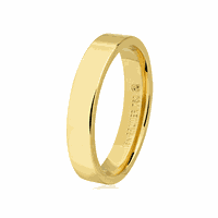 Aliança de Ouro Amarelo 18K Quadrada 4mm Anatômica - 75.0274... - MICHELETTI JOIAS