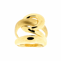 Anel de Ouro Amarelo 18K com Detalhe Fosco - MI21027 - MICHELETTI JOIAS