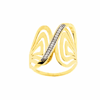 Anel de Ouro 18K com Diamantes Detalhes Vazados - MI21030 - MICHELETTI JOIAS