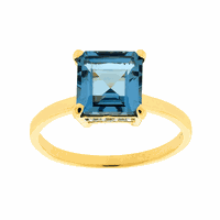 Anel Ouro 18K Pedra Topázio Azul e Brilhantes - MI21683 - MICHELETTI JOIAS