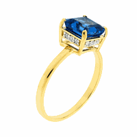 Anel Ouro 18K Pedra Topázio London Blue e Brilhantes - MI221... - MICHELETTI JOIAS