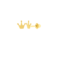 Brinco Coroa Mini Ouro 18K - MI25728 - MICHELETTI JOIAS