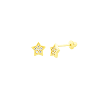 Brinco de Ouro 18K Estrela Baby Pedras de Zirconia - MI20692 - MICHELETTI JOIAS