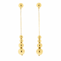 Brinco de Ouro 18K Longo Bolas Pendentes - MI21090 - MICHELETTI JOIAS