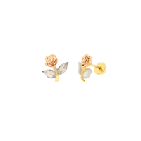 Brinco de Ouro 3 Cores 18K Rosa Pequena - MI783 - MICHELETTI JOIAS