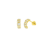 Piercing de Ouro 18k Orelha Meia Argola com Zircônias ac07633 - Joiasgold  Mobile