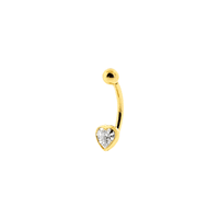 Piercing de Umbigo Ouro 18K com Coração de Zircônia - MI222... - MICHELETTI JOIAS