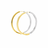 Brinco de Argola em Ouro Amarelo e Branco 18K 3,4cm - MI2258 - MICHELETTI JOIAS