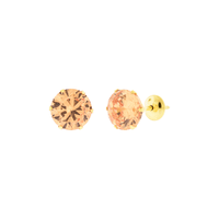 Brinco de Ouro 18K Zircônia Champanhe 6mm - MI24118 - MICHELETTI JOIAS