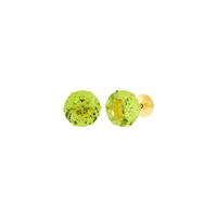 Brinco de Ouro 18K Pedra Peridoto 6mm - MI25050 - MICHELETTI JOIAS