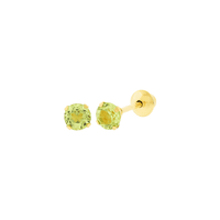 Brinco de Ouro 18K Pedra Peridoto 3mm - MI25037 - MICHELETTI JOIAS