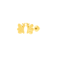 Brinco Infantil Borboleta Mini Ouro 18K - MI15843 - MICHELETTI JOIAS