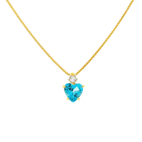 Gargantilha Ouro 18K Coração Pedra de Topázio Azul - MI23733... - MICHELETTI JOIAS