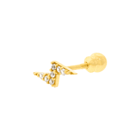 Piercing de Orelha de Ouro 18K Cartilagem Raio com Zircônias... - MICHELETTI JOIAS