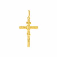 Pingente Crucifixo de Ouro Amarelo 18K Grande - MI27092 - MICHELETTI JOIAS