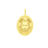 Pingente de Ouro 18K Face de Cristo com Oração Pai Nosso - M... - MICHELETTI JOIAS