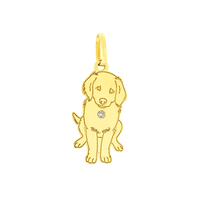 Pingente Ouro 18K Cachorro Golden Retriever com Brilhante - ... - MICHELETTI JOIAS