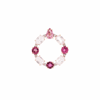 Pingente em Ouro Rosé 18K Redondo com Turmalina Rosa, Quartz... - MICHELETTI JOIAS