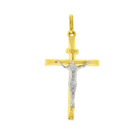 Pingente Crucifixo Ouro 18K Bicolor Médio - MI21866 - MICHELETTI JOIAS