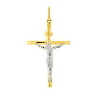 Pingente Crucifixo Ouro 18K Bicolor - MI21864 - MICHELETTI JOIAS