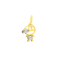 Pingente Ouro 18K Menino Mini com Brilhantes - MI7165 - MICHELETTI JOIAS