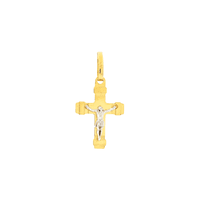 Pingente de Ouro 18K Crucifixo Bicolor - MI21604 - MICHELETTI JOIAS