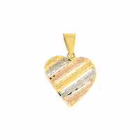Pingente de Coração em Ouro Tricolor 18K - MI22728 - MICHELETTI JOIAS